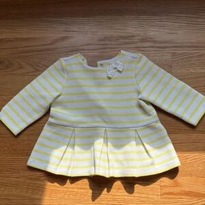 Janie and Jack White and Yellow Striped Peplum Top